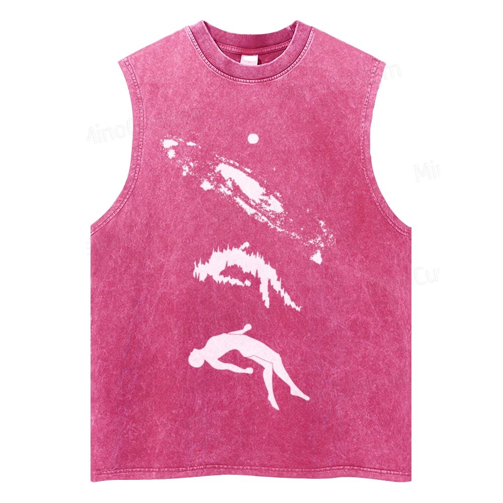 Vintage Washed Space Silhouette Tank Top