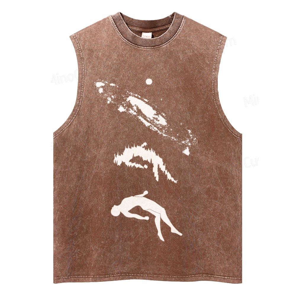 Vintage Washed Space Silhouette Tank Top