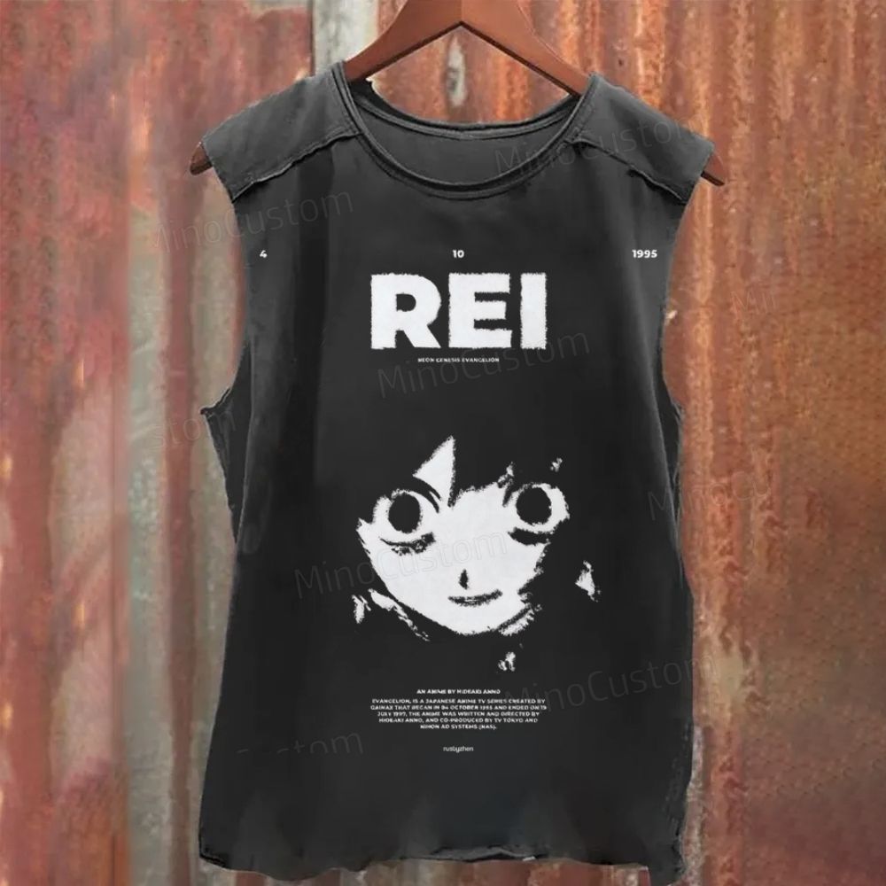 Ayanami Rei From Neon Genesis Evangelion Washed Tank Top