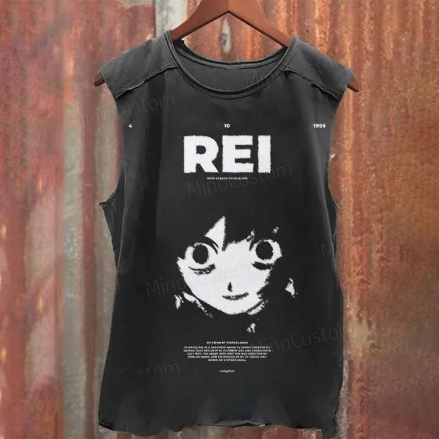 Ayanami Rei From Neon Genesis Evangelion Washed Tank Top