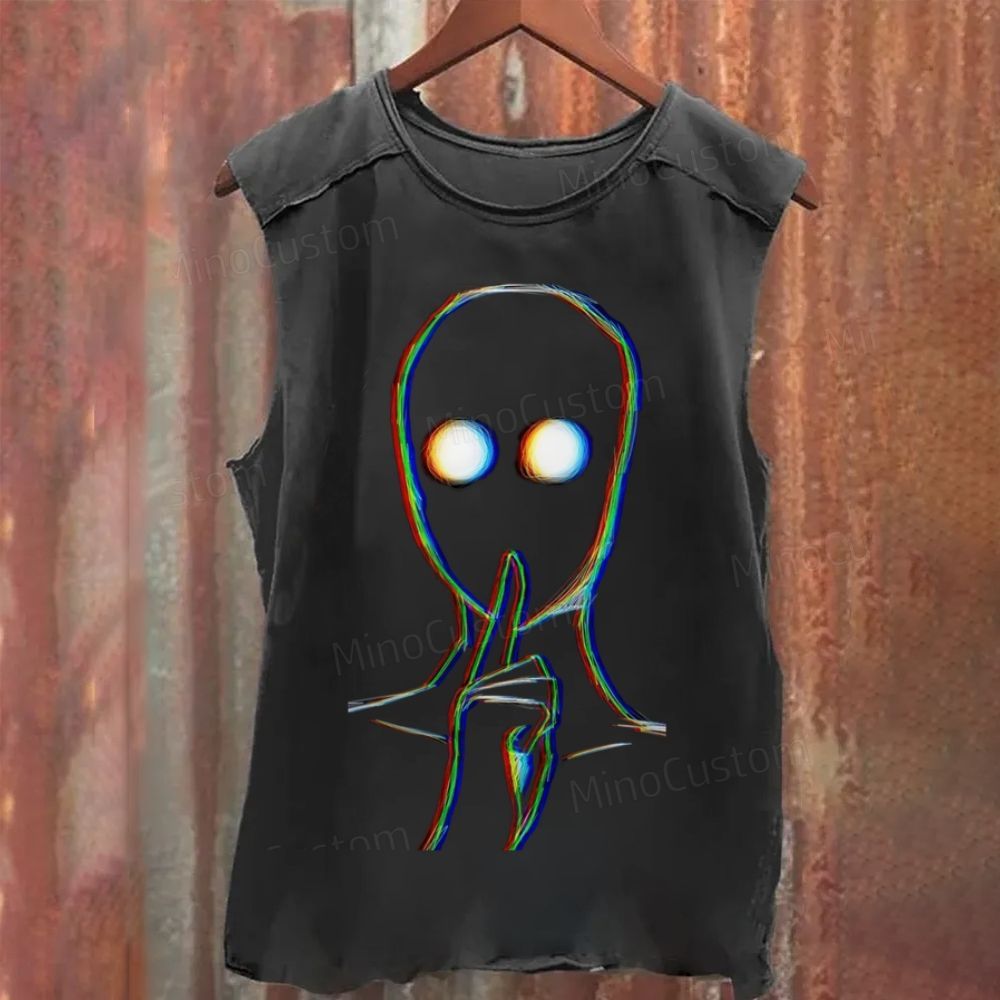 "Quiet" Gesture Washed Tank Top