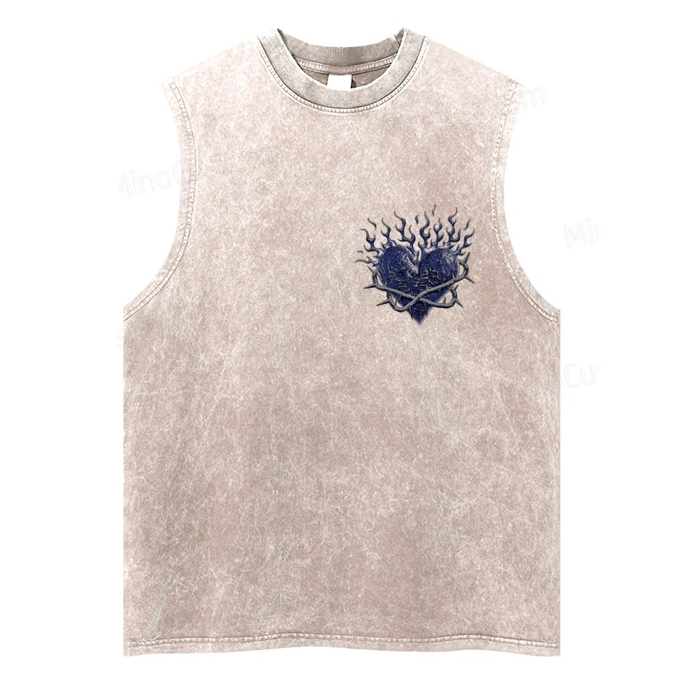 Vintage Washed “The Pain of Yesterday” Graphic Tank Top