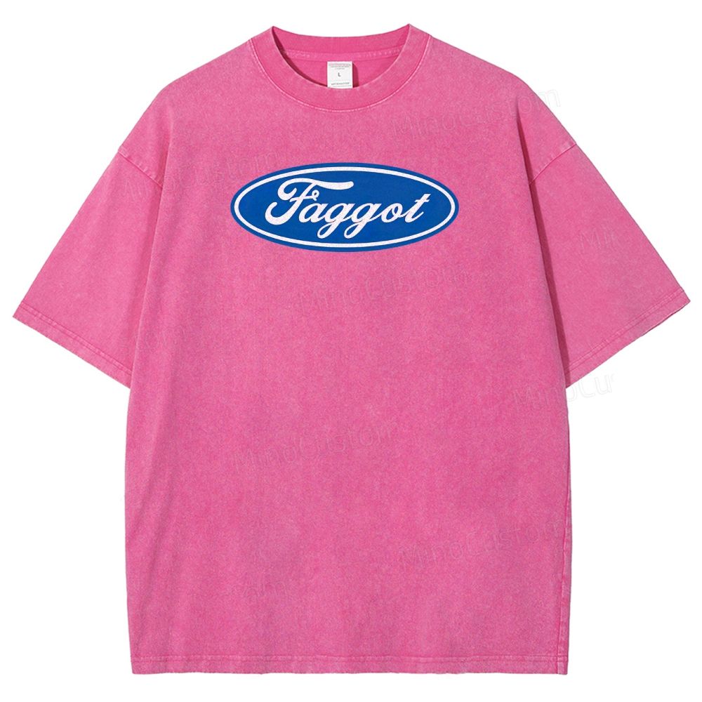 Faggot Pride Y2K  Washed T-Shirt 