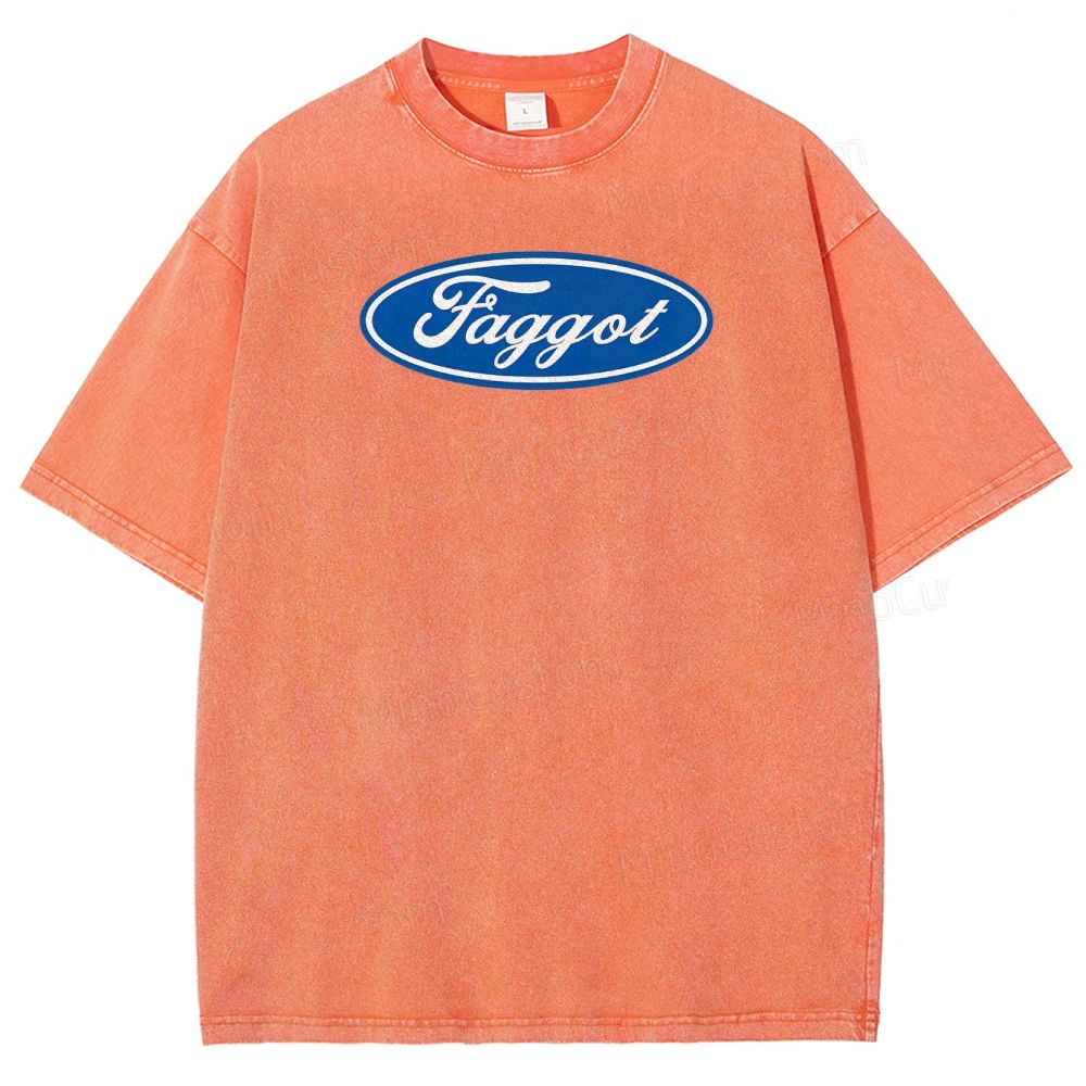 Faggot Pride Y2K  Washed T-Shirt 