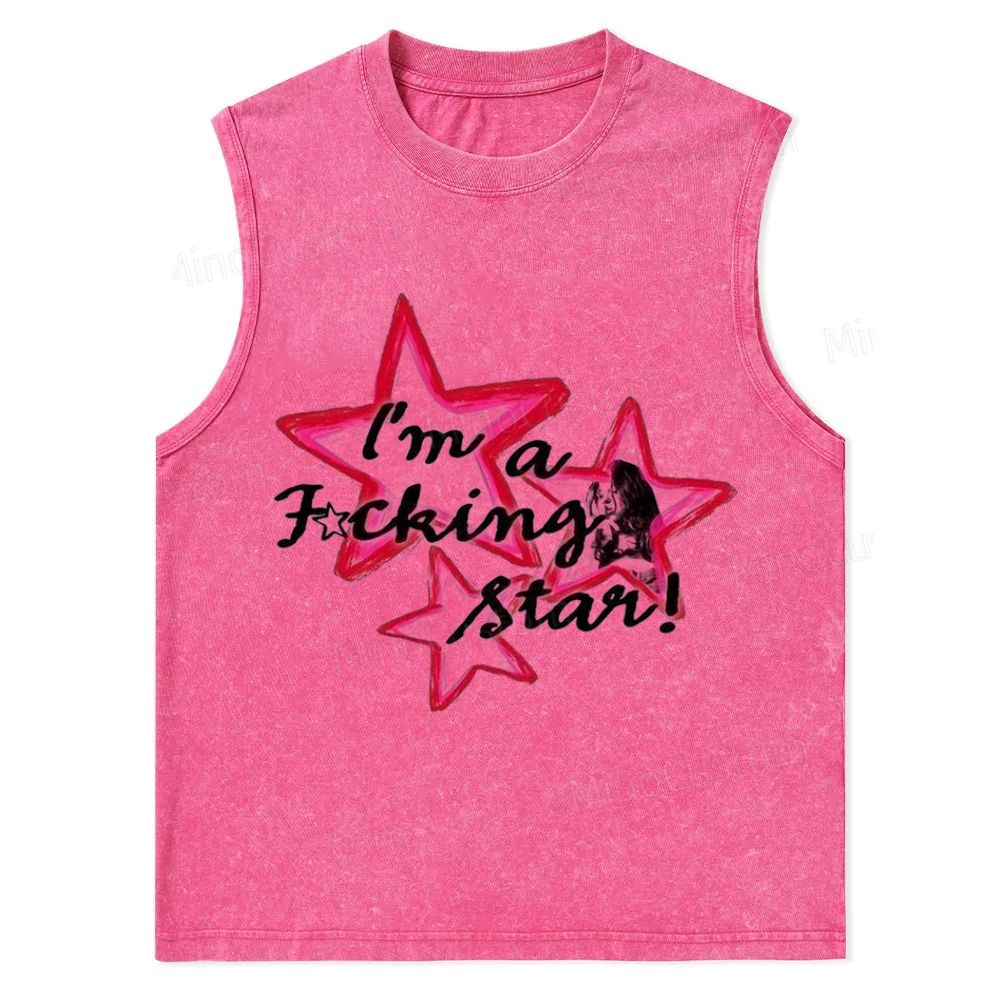 Vintage Washed “I’m a F*cking Star” Graphic Tank Top