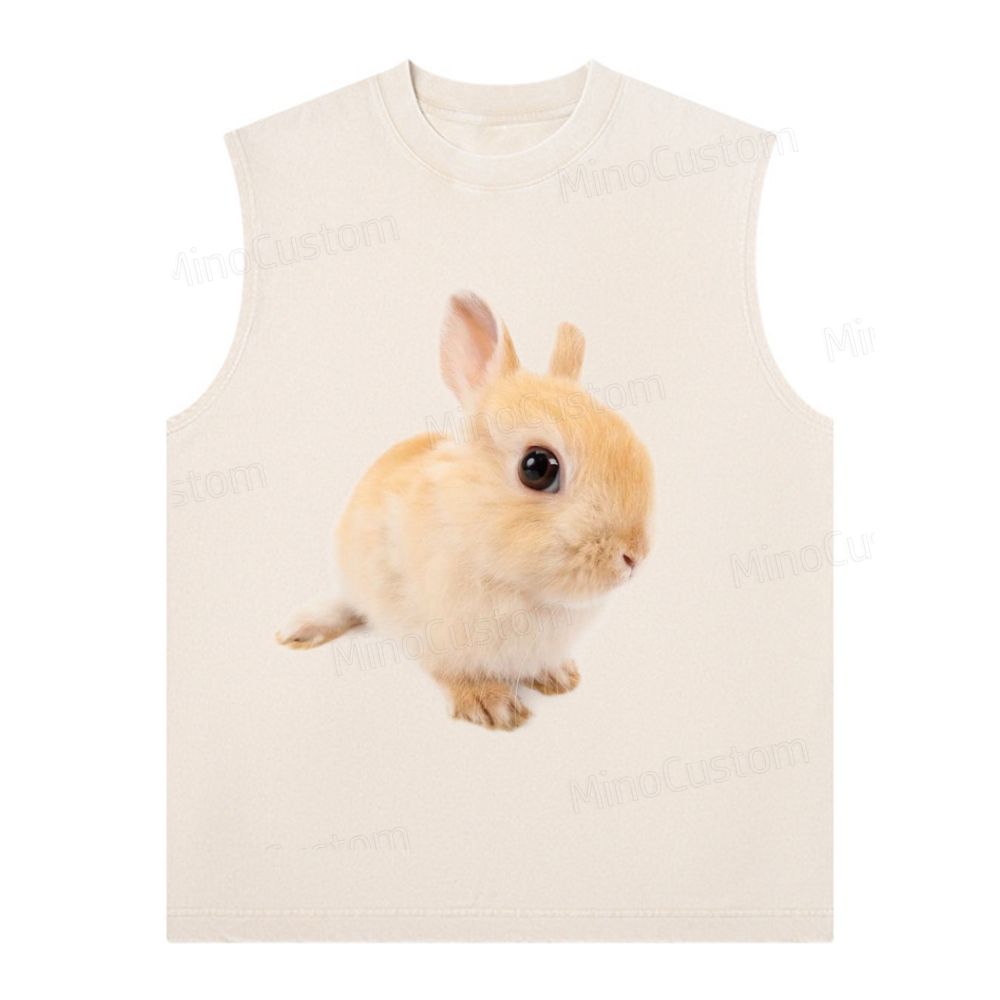 Cute Bunny Print Tank Top for Animal Lovers