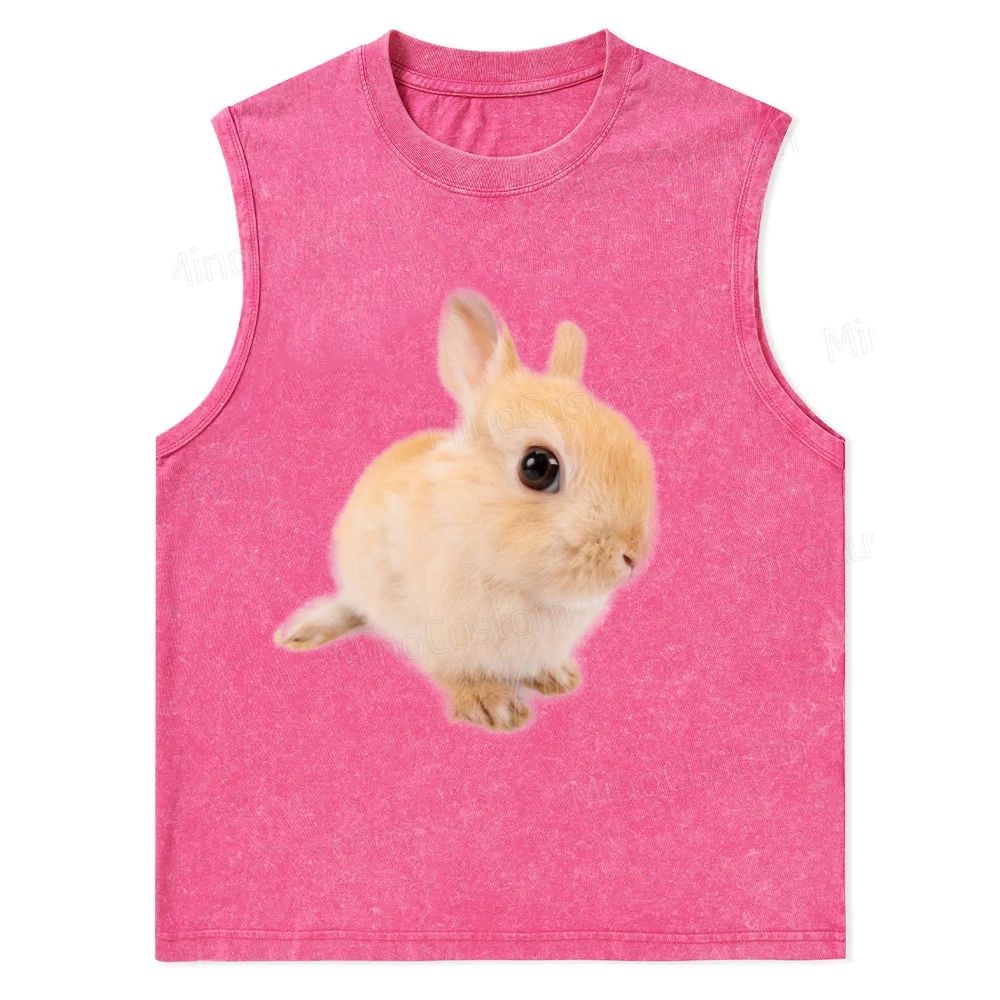 Cute Bunny Print Tank Top for Animal Lovers