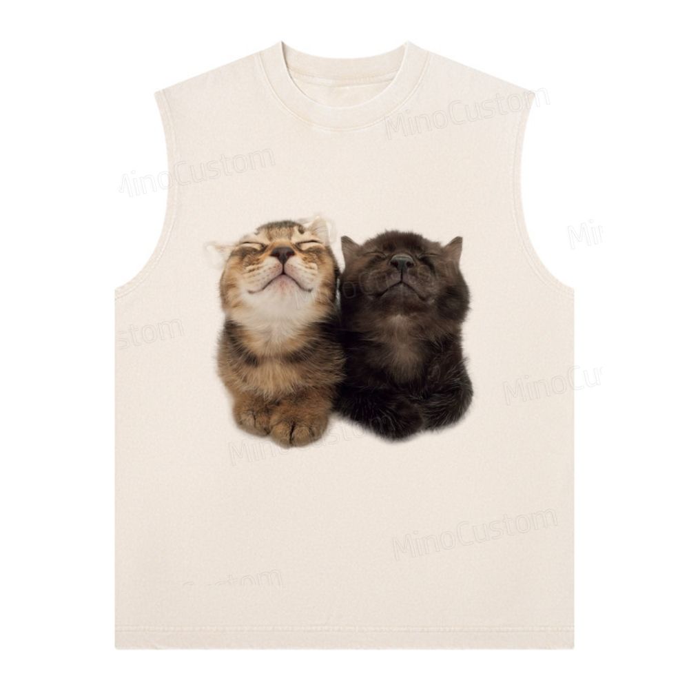 Cute Cats Print Tank Top for Cat Lovers