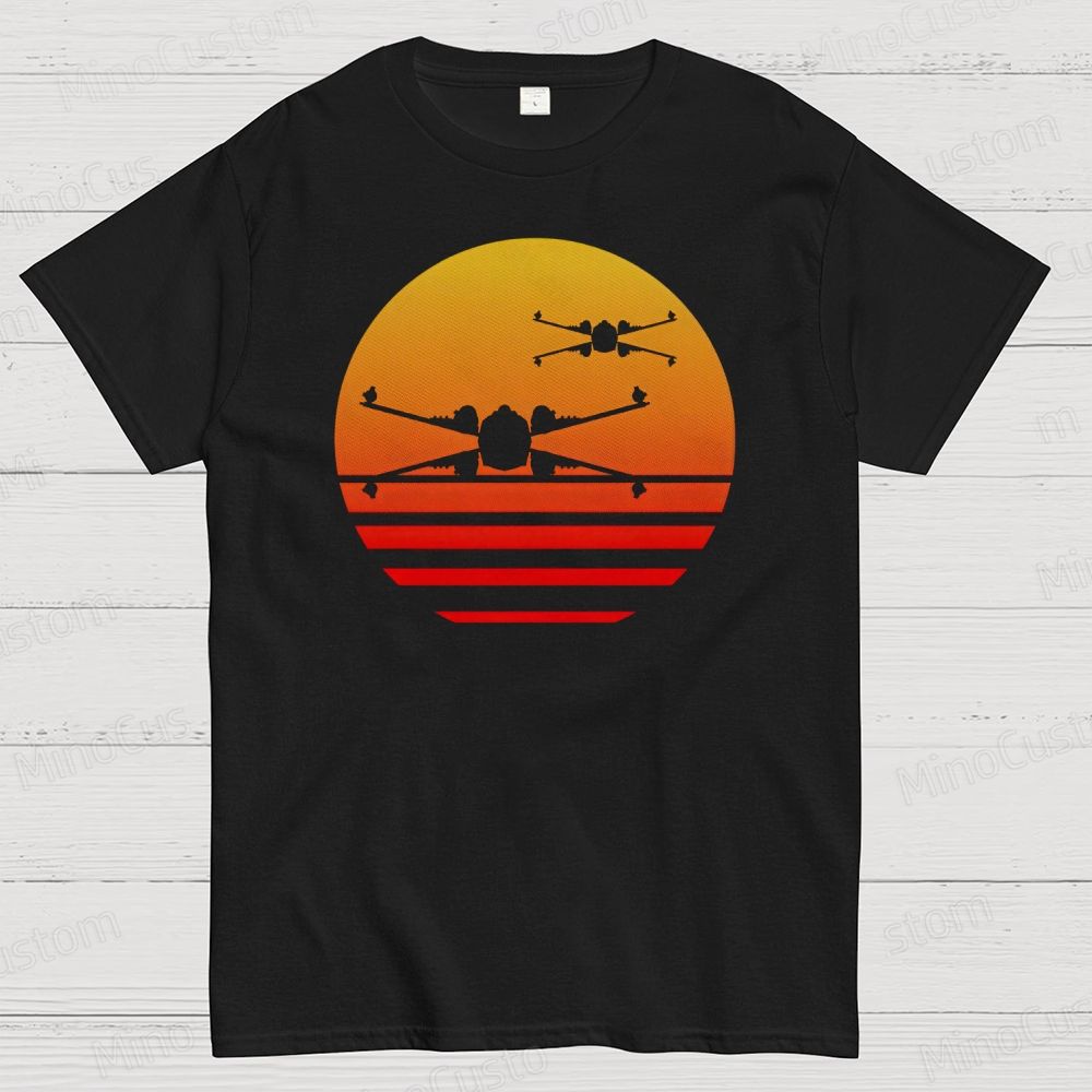 Sunset X-Wing Starfighter Geek Cotton T-shirt 