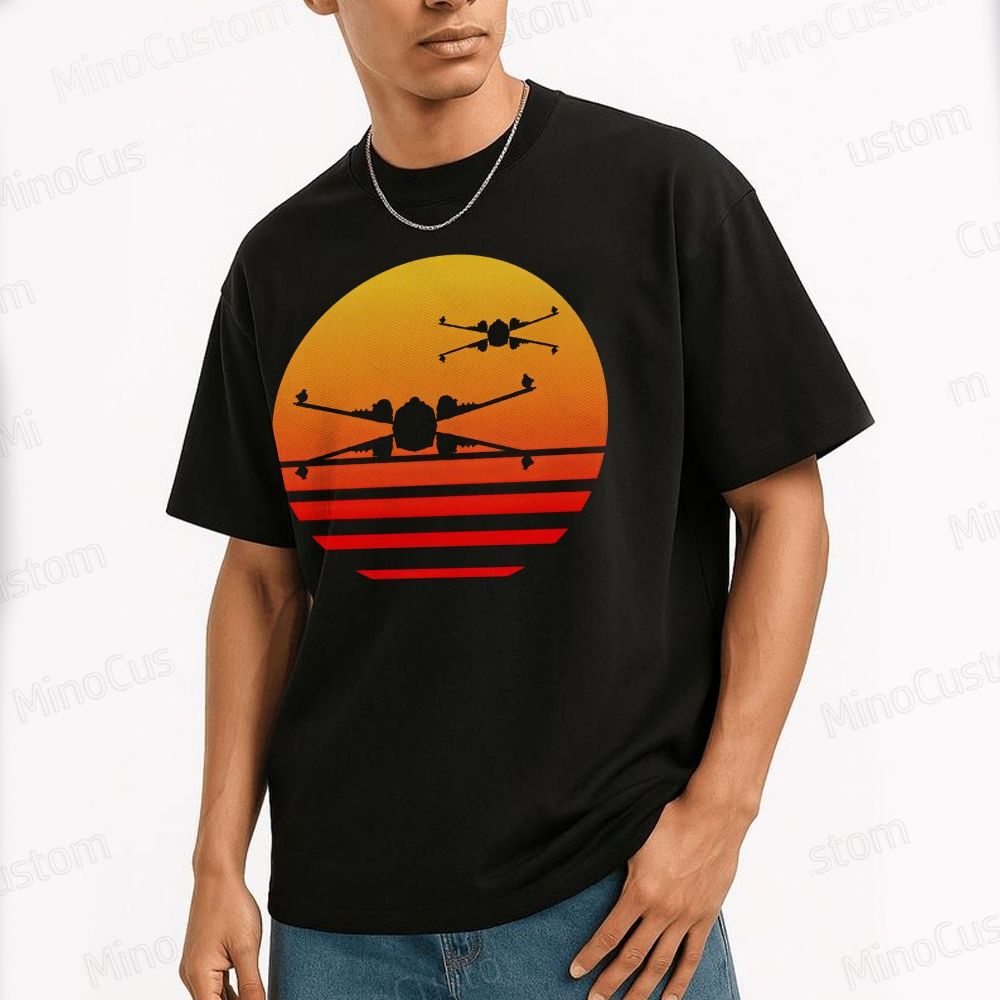 Sunset X-Wing Starfighter Geek Cotton T-shirt 