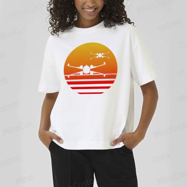 Sunset X-Wing Starfighter Geek Cotton T-shirt 