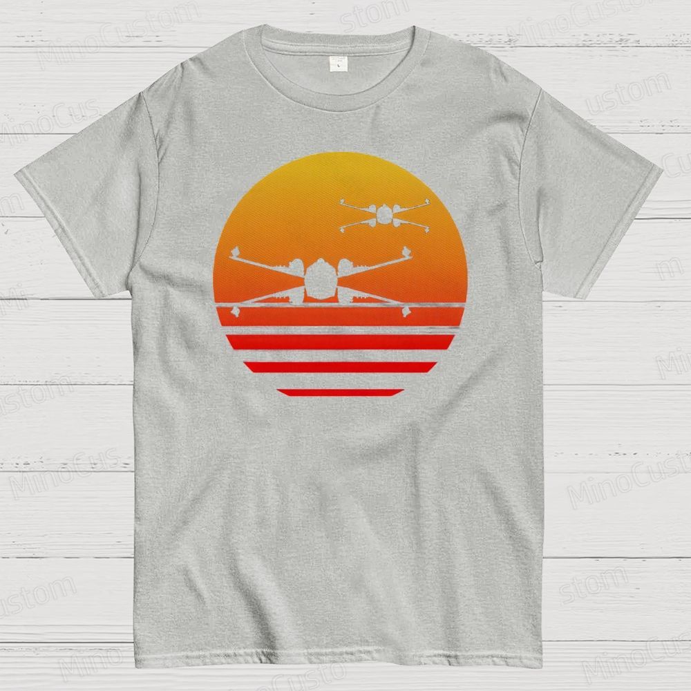 Sunset X-Wing Starfighter Geek Cotton T-shirt 
