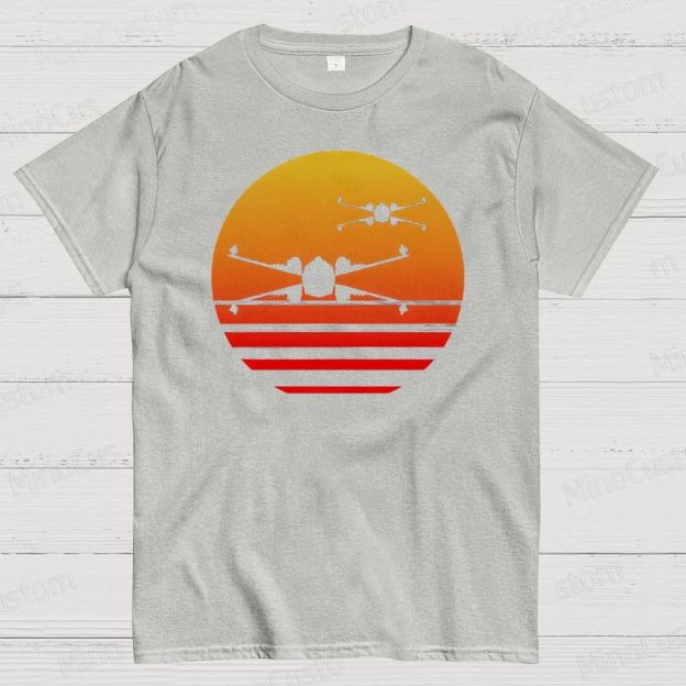 Sunset X-Wing Starfighter Geek Cotton T-shirt 