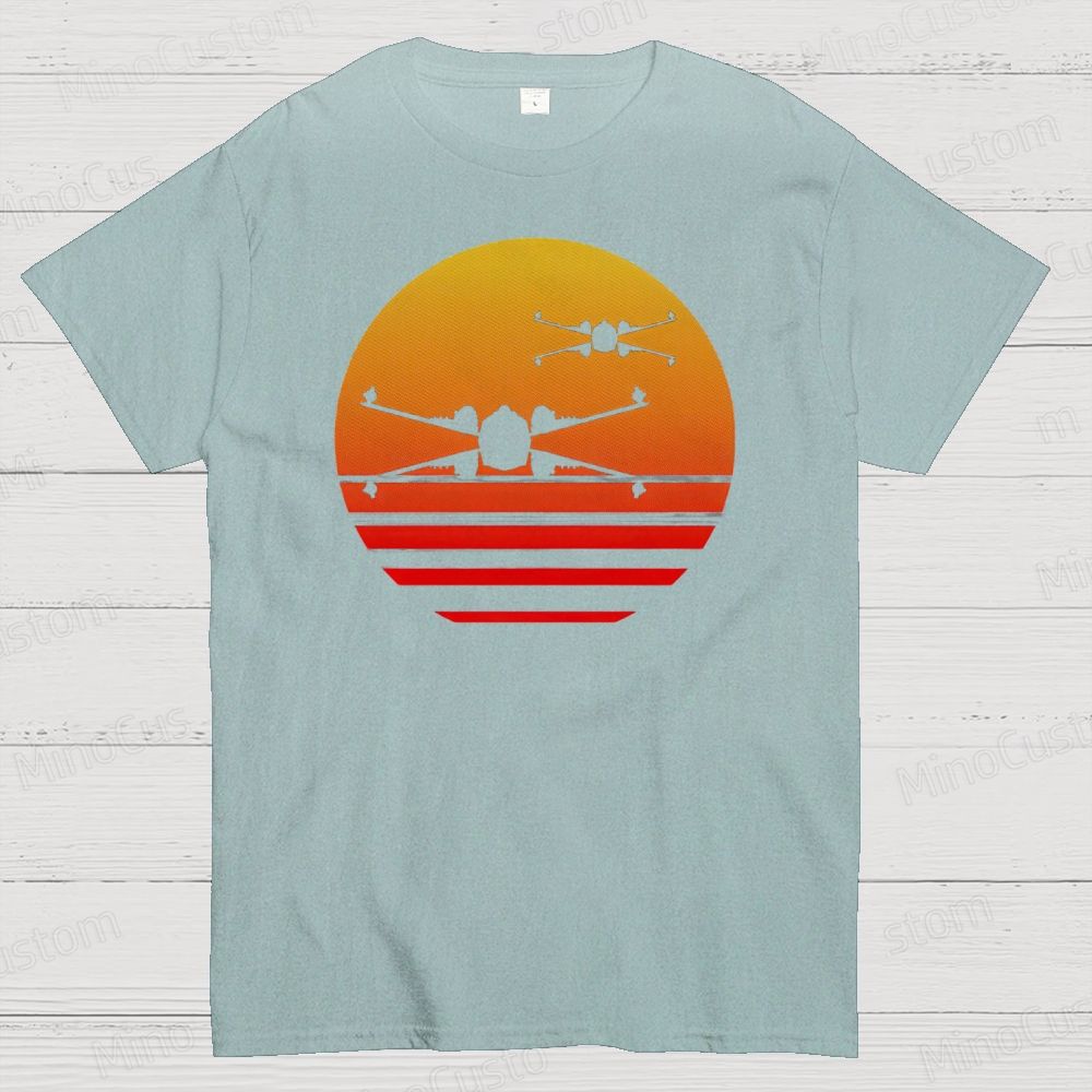 Sunset X-Wing Starfighter Geek Cotton T-shirt 