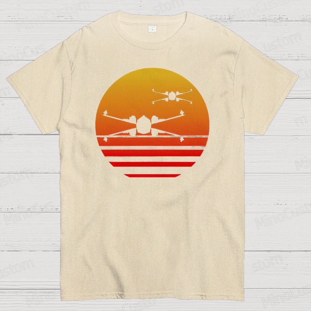 Sunset X-Wing Starfighter Geek Cotton T-shirt 