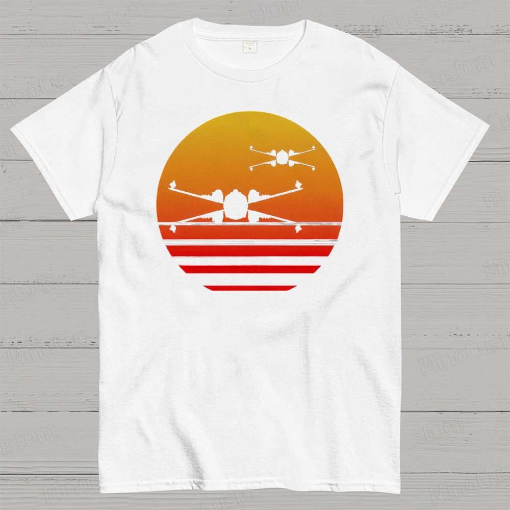 Sunset X-Wing Starfighter Geek Cotton T-shirt 