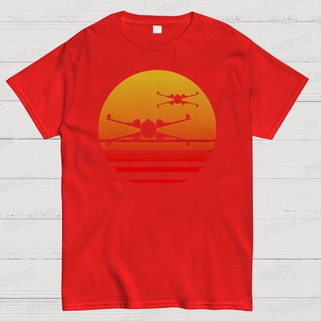 Sunset X-Wing Starfighter Geek Cotton T-shirt 
