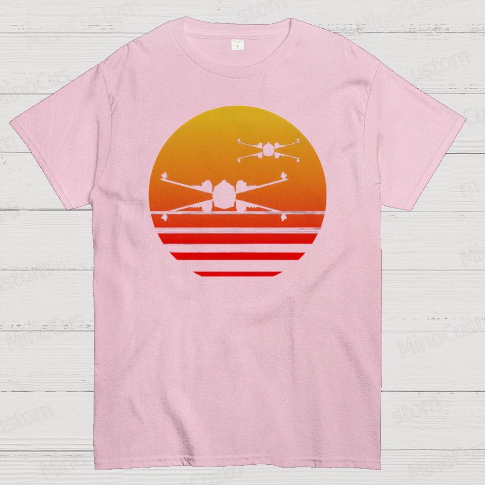 Sunset X-Wing Starfighter Geek Cotton T-shirt 