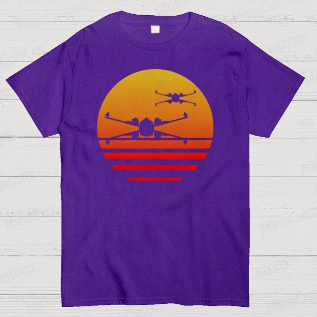 Sunset X-Wing Starfighter Geek Cotton T-shirt 