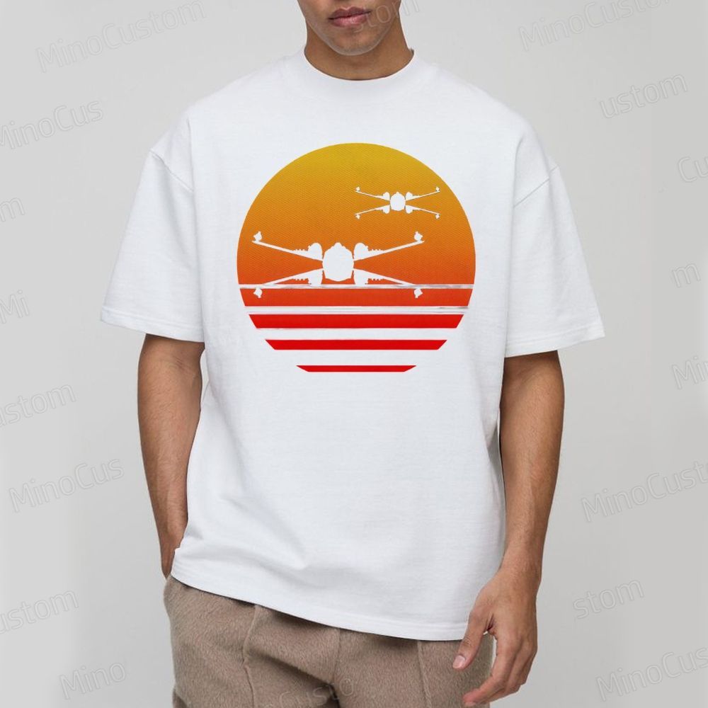 Sunset X-Wing Starfighter Geek Cotton T-shirt 