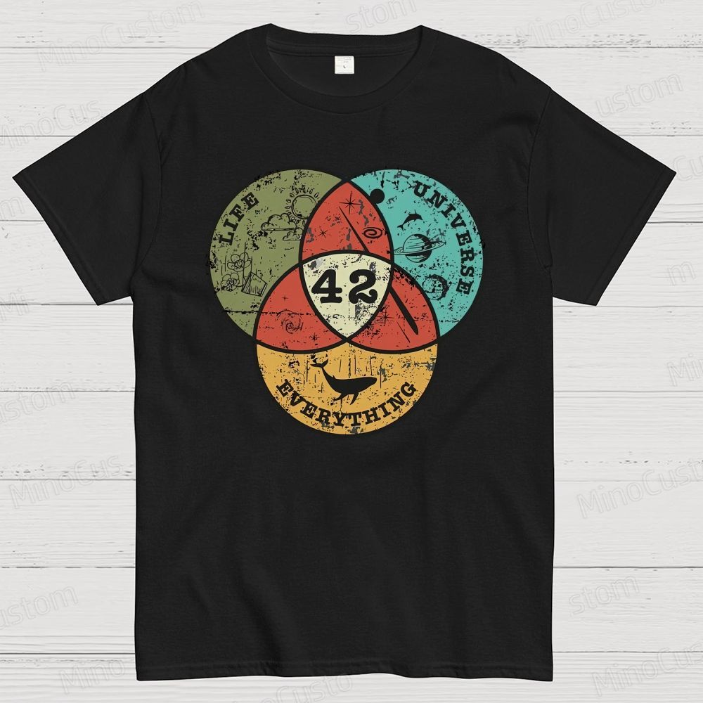 Life, The Universe & Everything Nerdy Graphic Cotton T-Shirt