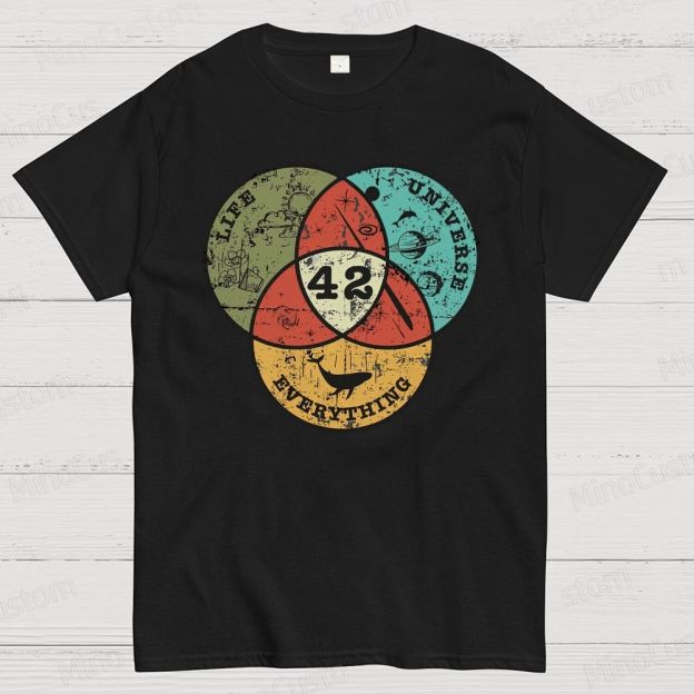 Life, The Universe & Everything Nerdy Graphic Cotton T-Shirt