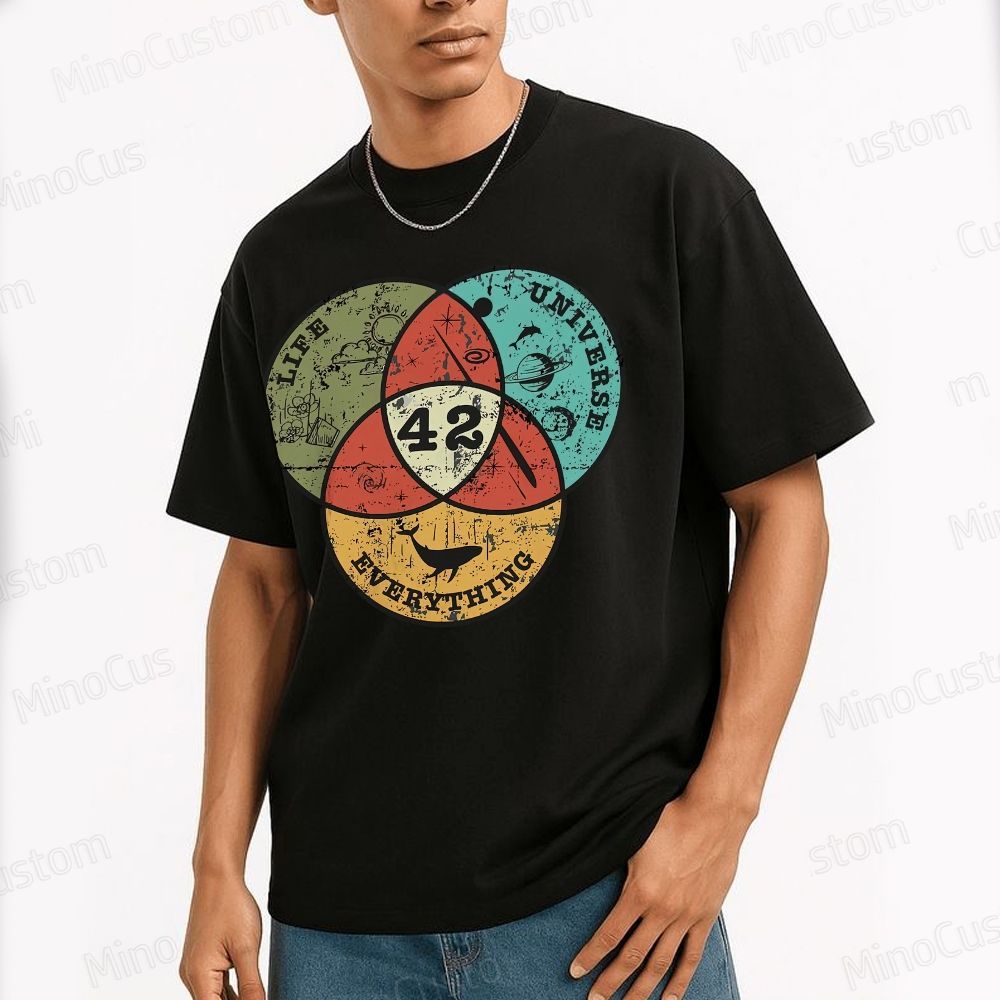 Life, The Universe & Everything Nerdy Graphic Cotton T-Shirt