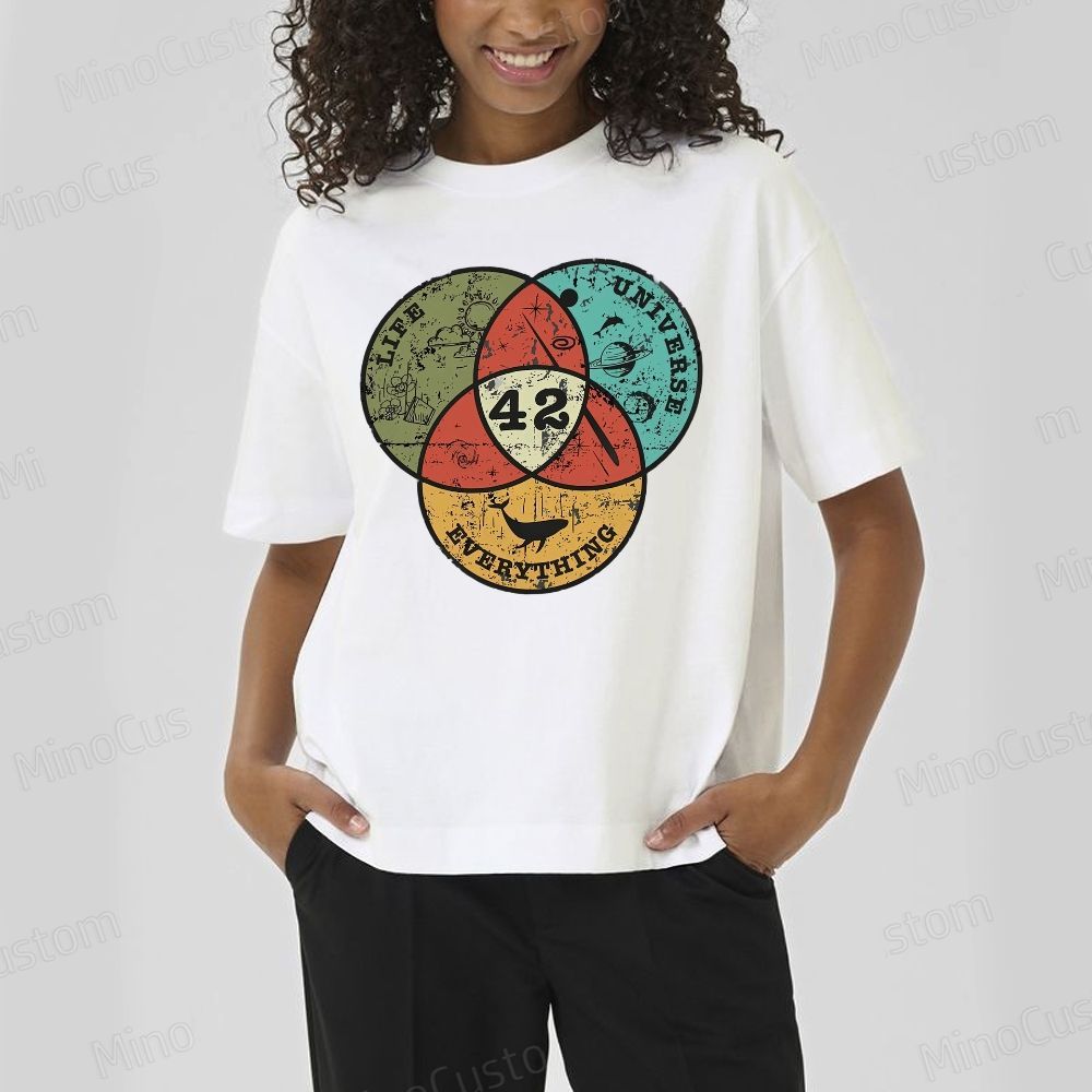 Life, The Universe & Everything Nerdy Graphic Cotton T-Shirt