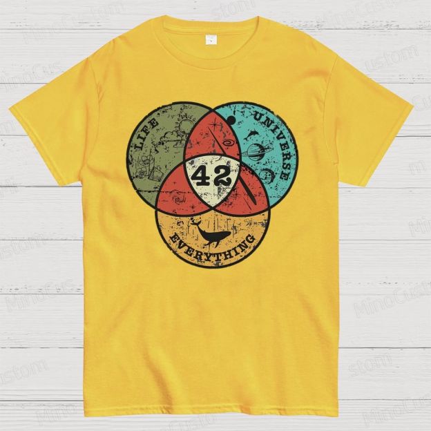 Life, The Universe & Everything Nerdy Graphic Cotton T-Shirt