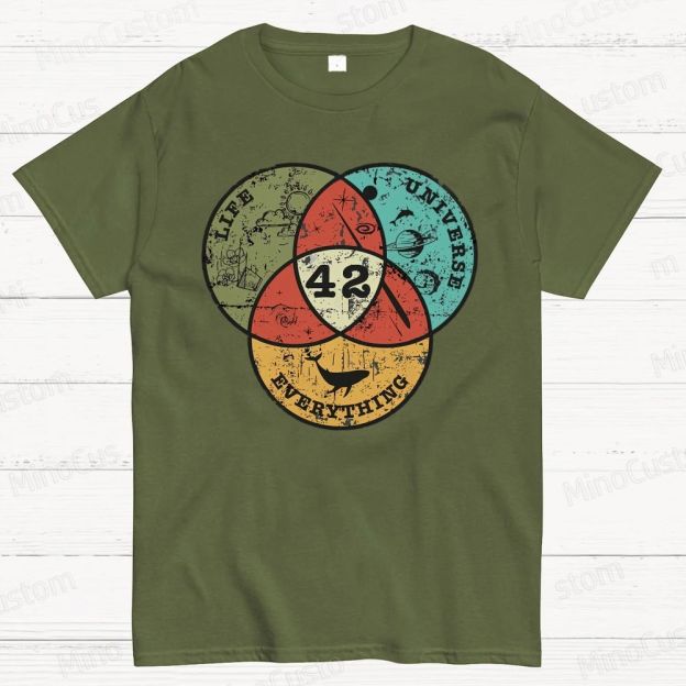 Life, The Universe & Everything Nerdy Graphic Cotton T-Shirt