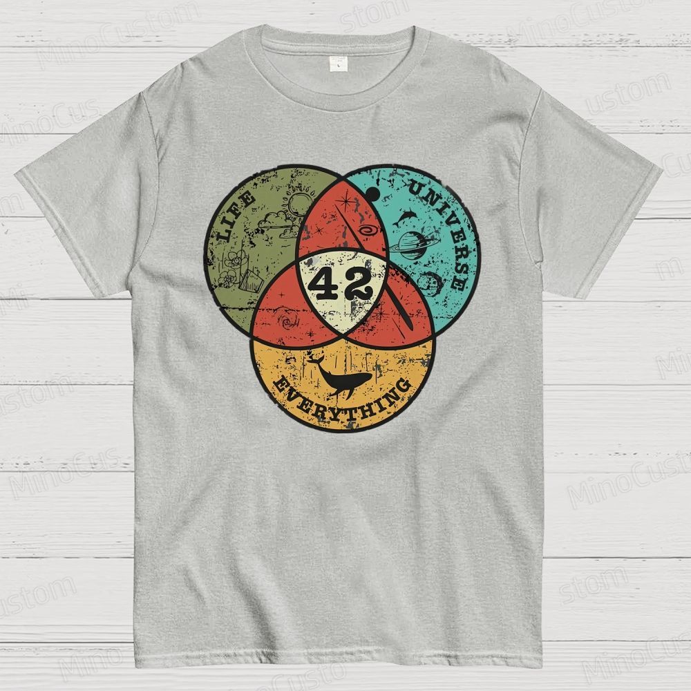 Life, The Universe & Everything Nerdy Graphic Cotton T-Shirt