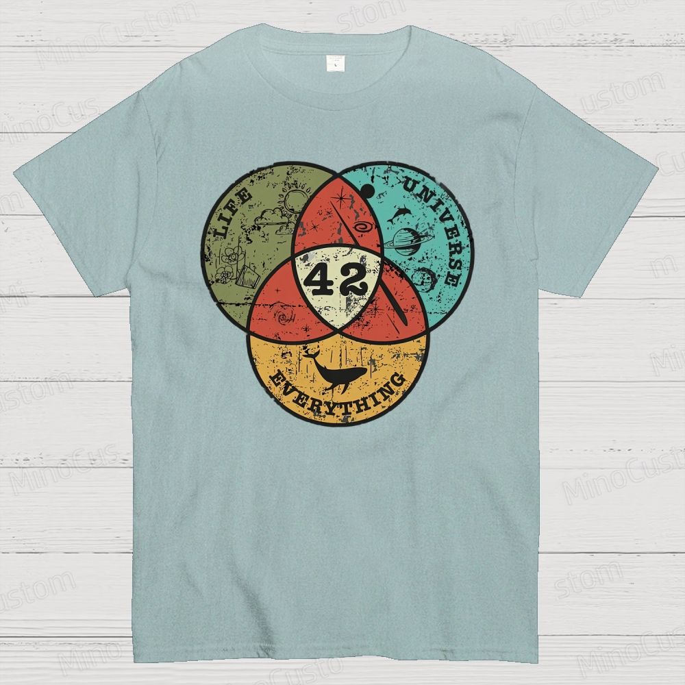Life, The Universe & Everything Nerdy Graphic Cotton T-Shirt