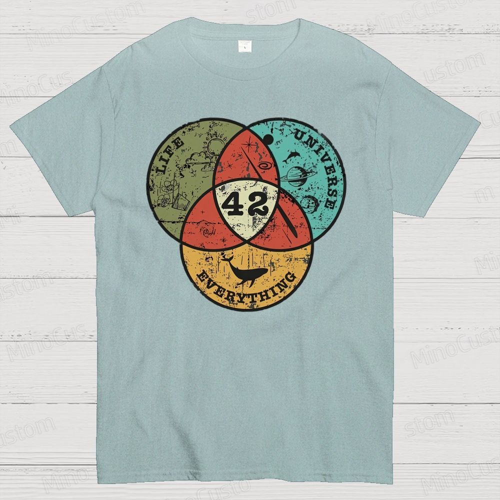 Life, The Universe & Everything Nerdy Graphic Cotton T-Shirt