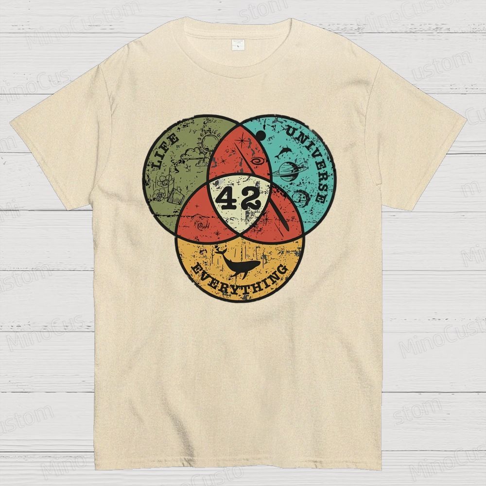 Life, The Universe & Everything Nerdy Graphic Cotton T-Shirt