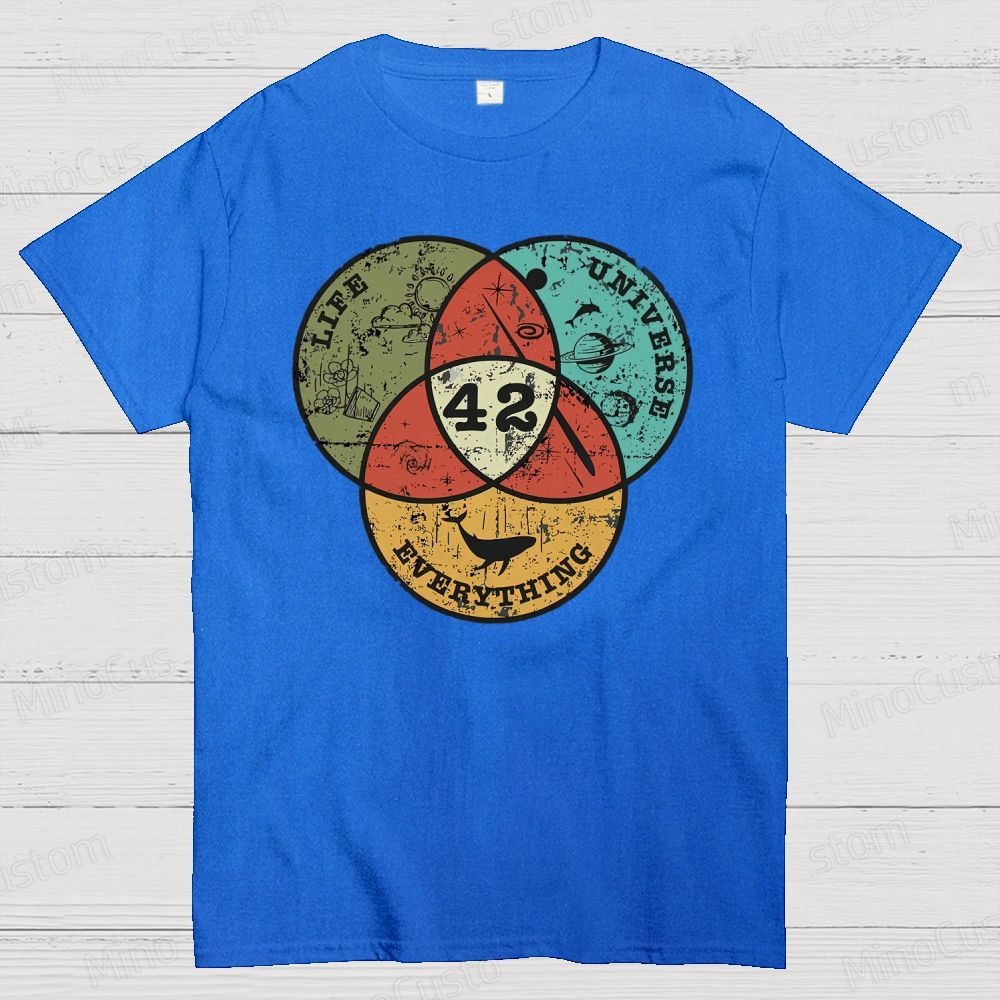 Life, The Universe & Everything Nerdy Graphic Cotton T-Shirt