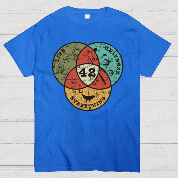 Life, The Universe & Everything Nerdy Graphic Cotton T-Shirt