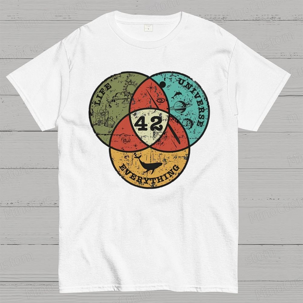 Life, The Universe & Everything Nerdy Graphic Cotton T-Shirt