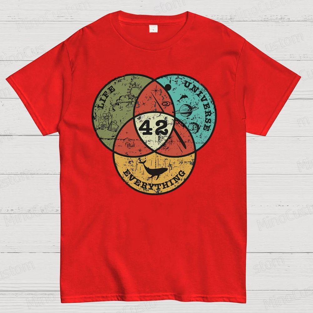 Life, The Universe & Everything Nerdy Graphic Cotton T-Shirt