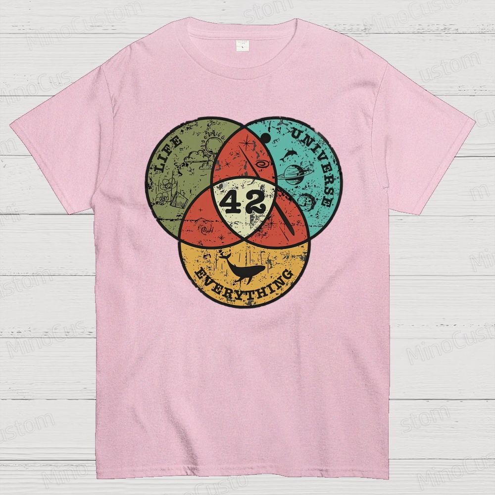 Life, The Universe & Everything Nerdy Graphic Cotton T-Shirt