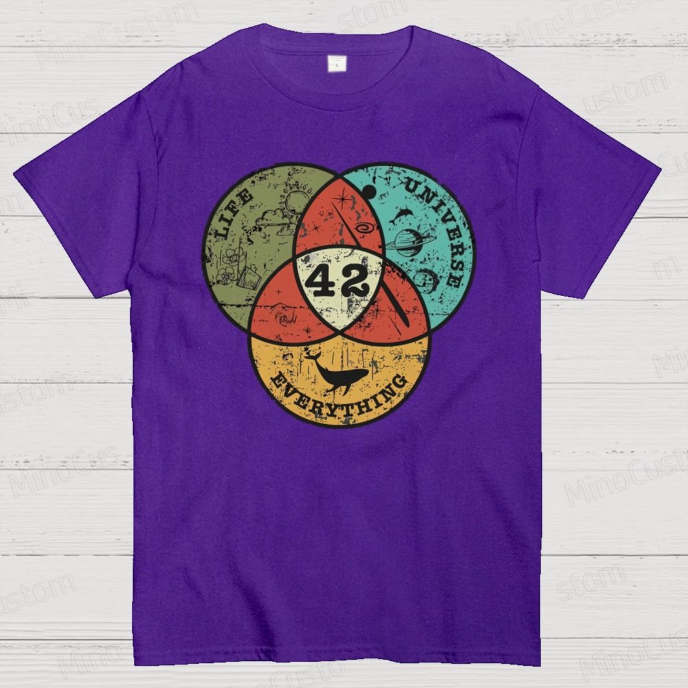 Life, The Universe & Everything Nerdy Graphic Cotton T-Shirt