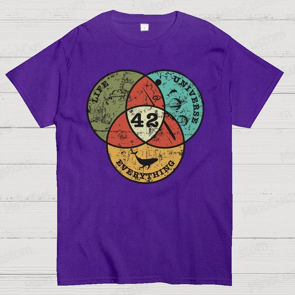 Life, The Universe & Everything Nerdy Graphic Cotton T-Shirt