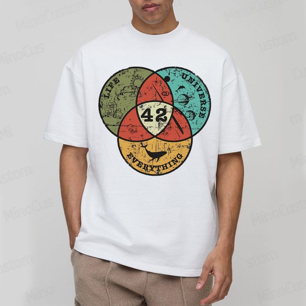 Life, The Universe & Everything Nerdy Graphic Cotton T-Shirt