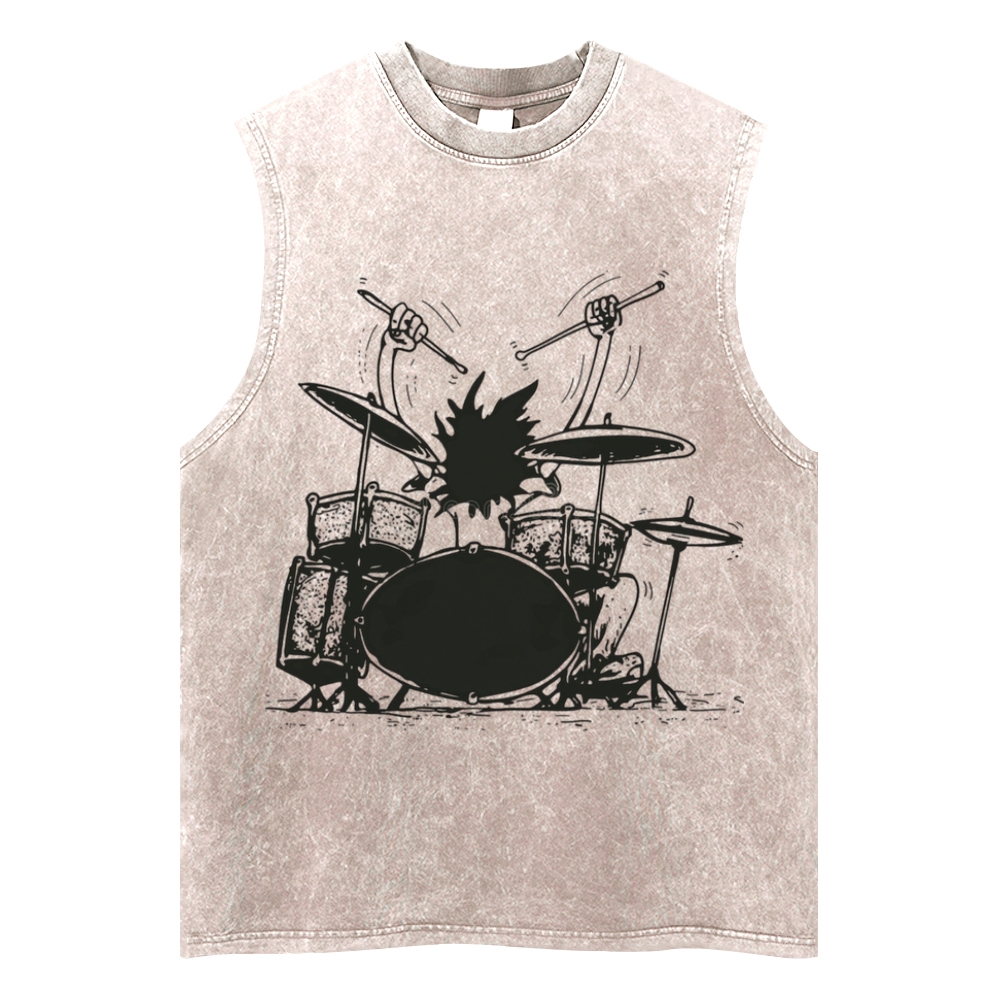 Vintage Drummer Graphic Tank Top