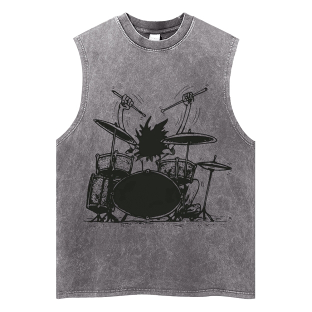 Vintage Drummer Graphic Tank Top