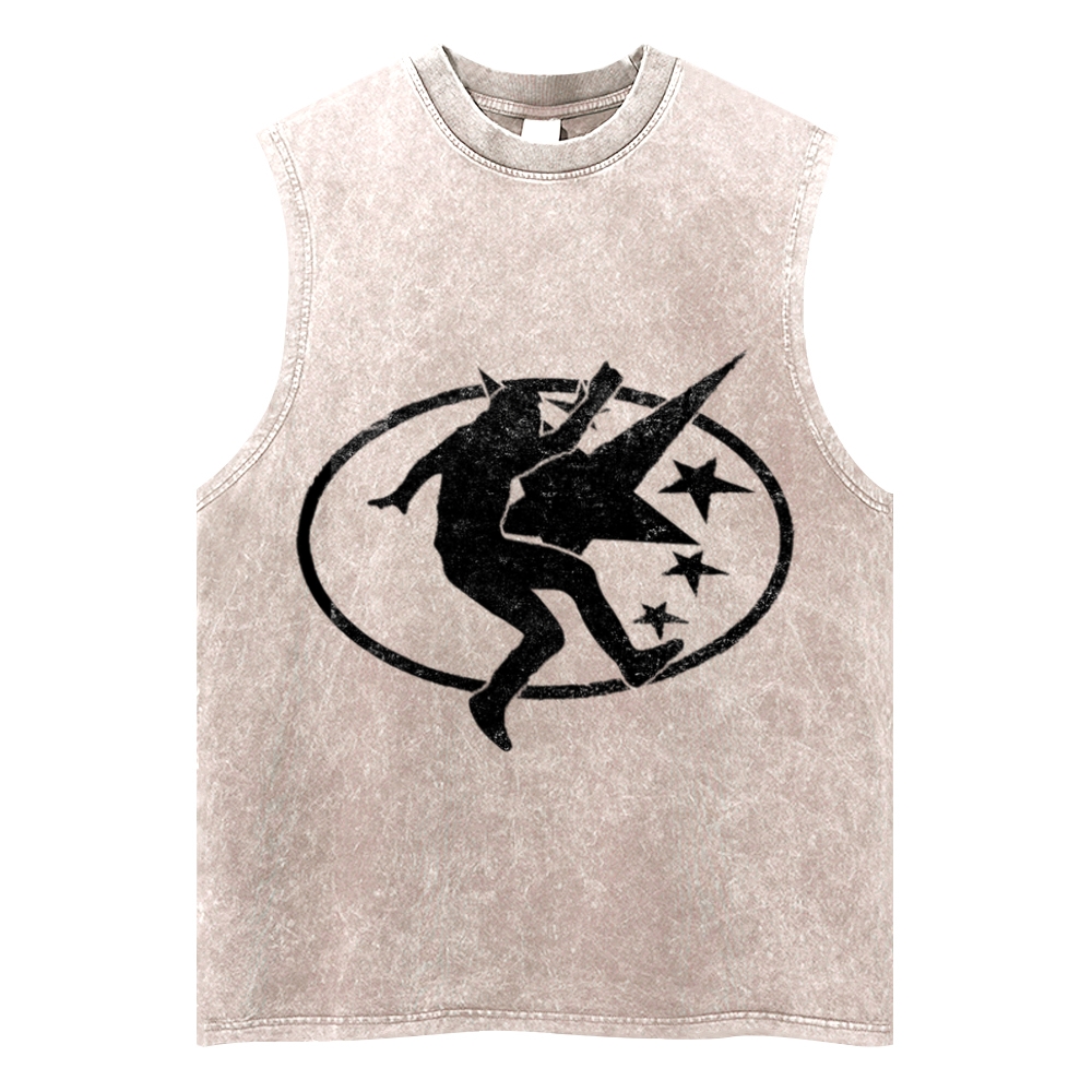 Vintage Devil & Star Graphic Tank Top