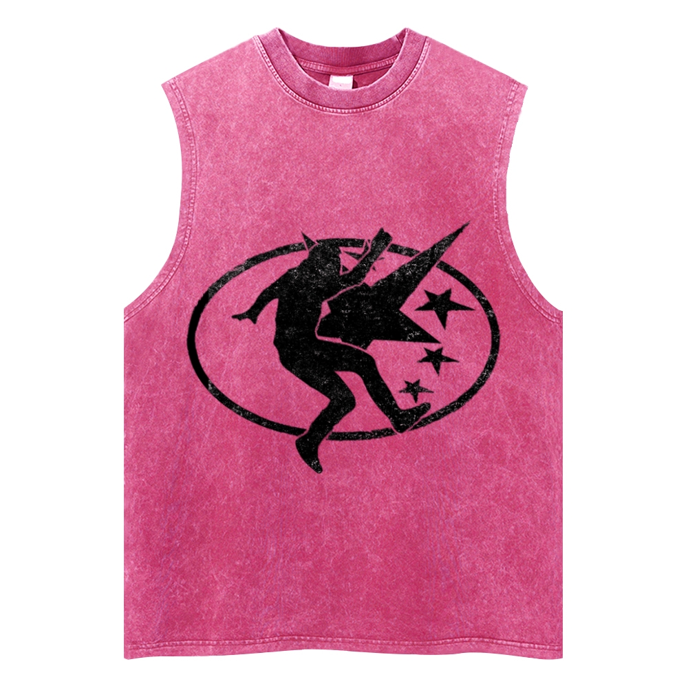 Vintage Devil & Star Graphic Tank Top