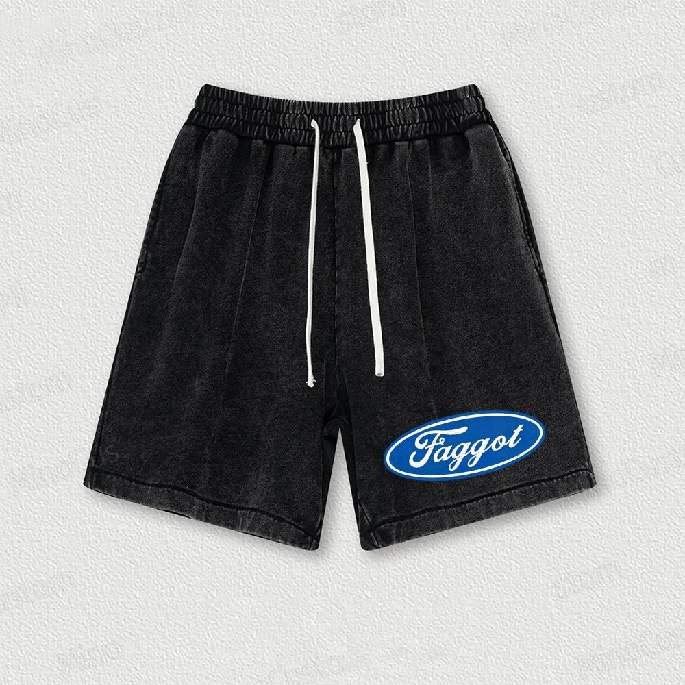 Faggot Pride Y2K Washed Vintage Shorts