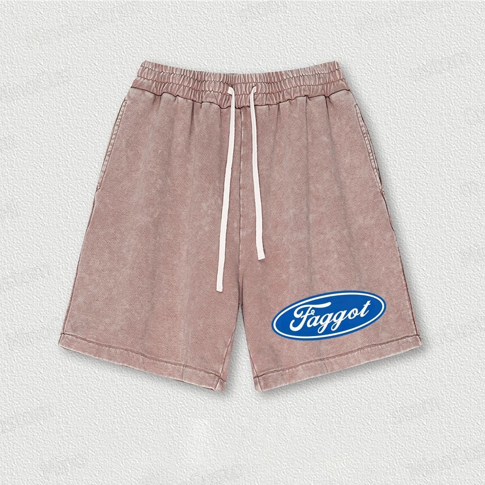 Faggot Pride Y2K Washed Vintage Shorts