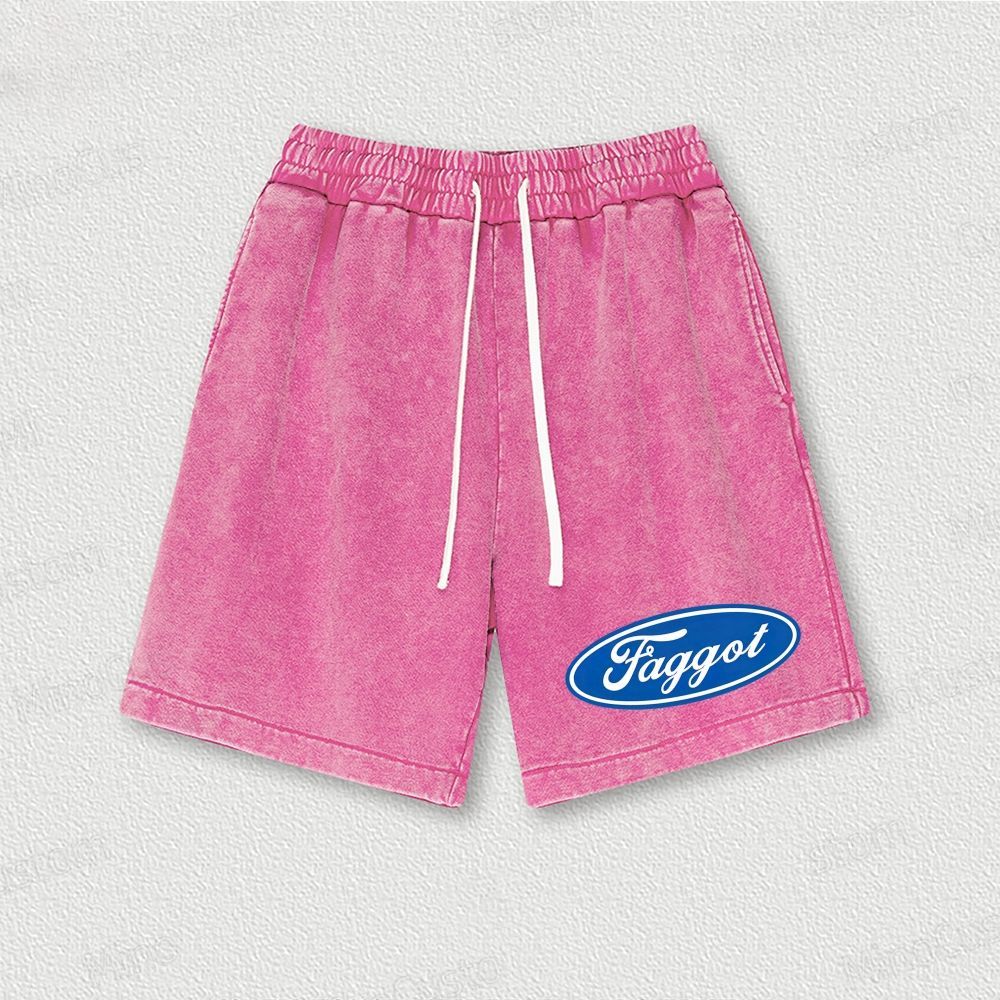 Faggot Pride Y2K Washed Vintage Shorts