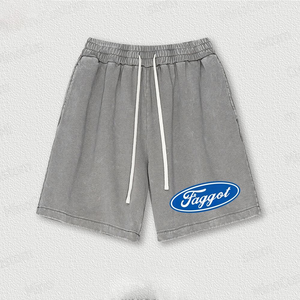 Faggot Pride Y2K Washed Vintage Shorts